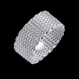 Whole 925 Sterling Silver Plated Fashion Net ring Jewelry LKNSPCR0402926