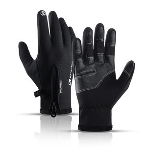 Radfahren Handschuhe Herbst Winter Outdoor Sport Plüsch Isolierung Touchscreen Skifahren Kälte Widerstand Fahrrad Motorrad Männer Schwarz 231215