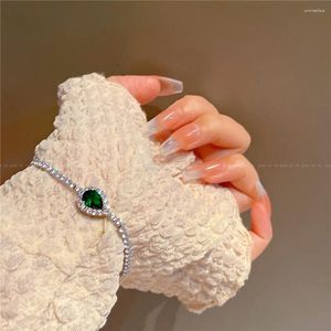 Jewelry Pouches Synthetic Moissanite Diamond Sweet Heart Drop-shaped Green Bracelet Micro-inlaid Zircon Girlfriends