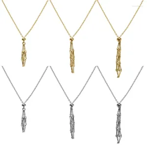 Pendant Necklaces 2024 Crystal Gemstones Holder Chain Necklace Original Stone Empty Net Bag Stainless Steel Woven Adjusting