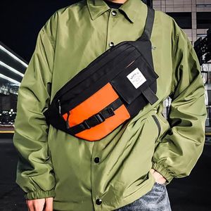 Unisex midjepåse stor kapacitet streetwear jävla pack bröstsäckar trend hip hop banan crossbody funktional327u