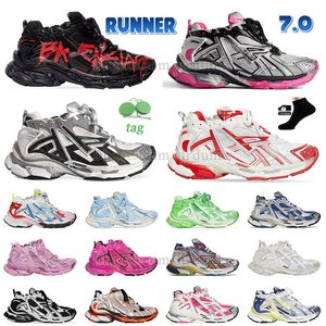 New Balencaigas Track Runner 7 7.0 Retro Disual Shoes Womens Mens Big Size 12 Paris Triple S Runners 77.0 Platform Sneakers Triple S All Black and White Way Trainers