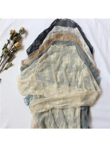 Женские свитера, летние женские кружевные блузки с цветочной вышивкой, рубашки, женские топы, сексуальная сетка, прозрачная элегантная прозрачная черная 231215