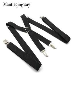 Suspensórios pretos para homens, 4 clipes, cinta, cor sólida, ajustável, fino, cinto feminino, 5817904