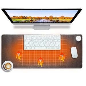 Heated/Warm Mouse Desk Pad/Mat Pad,3 Levels Heating&4 Hours Auto Shut-Off,PU Leather 31.5x13 inch,Gaming Keyboard Mouse Mat for Work,Game,Office,Home