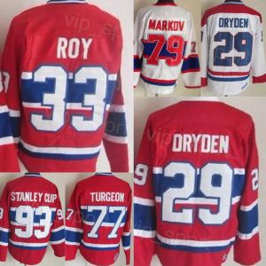 CUSTOM CCM Hockey Retro 77 Pierre Turgeon Jersey Retire 79 Andrei Markov 93 Stanley Cup 29 Ken Dryden 33 Patrick Roy 67 Max Pacioretty 10 Gu