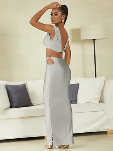 Vestidos de trabalho ingrily verão feminino seda feita pelo homem fibra brilhante elegante sem mangas tanques cintura alta magro saias longas feminino conciso festa