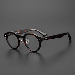 Mode Sonnenbrille Rahmen Japan Handgemachte Retro Runde Optische Brillen Rahmen Männer Frauen Vintage Kreis Acetat Myopie Rezept 223g