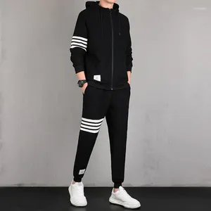 Tracksuits masculinos conjunto de esportes primavera e outono 2023 tendência moda solta em torno do pescoço guardas casual bonito duas peças