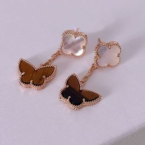 Luxury Designer Earrings Ear Stud High Quality Women Brand Letter Rose Gold Copper Butterfly Earring Loop Drop Party Wedding Jewelry Christmas Gifts Jewellery