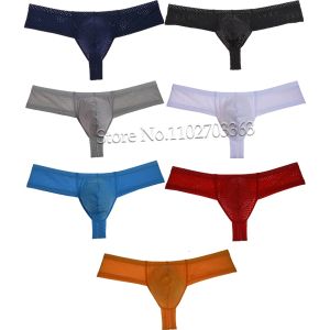 Men Eyelets Mini Boxer Underwear Comfy Bulge Jersey Sports Bikini Pants Thong Trunks