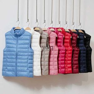 Women's Vests Spring Autumn Women White Down V Coat Ultra Light Parka Female Sleeveless Waistcoatyolq