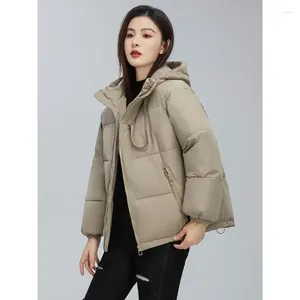 Women's Trench Coats Plus Size Winter Down Jacket Short Loose Padded Hooded Coat. Puffer Parkas Casaco Feminino 2023