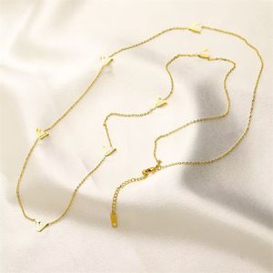 Designer de moda colar banhado a ouro corrente colares para mulheres festa de casamento amantes presente correntes finas carta de metal colar de luxo jóias zb093