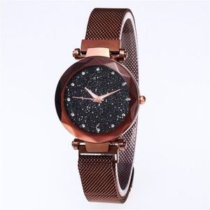 Relógio feminino de quartzo de alta qualidade, céu estrelado, lindo, relógio feminino, fahsion, casual, relógio de pulso 2052