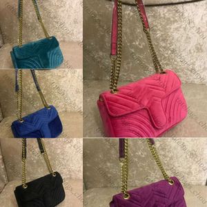 Yeni 2024 omuz çantaları tasarımcı-marmont kadife çantalar çanta kadın omuz çantası tasarımcı çanta zincir moda crossbody pazen çanta