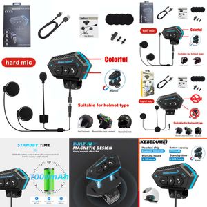 Elettronica per auto Nuovo BT12 Auricolare per casco da motociclista Kit chiamata in vivavoce Stereo Anti-interferenza Impermeabile Lettore musicale Altoparlante Wireless Auricolare