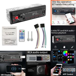 Elettronica per auto Autoradio Lettore stereo Bluetooth 1 DIN Lettore MP3 per auto digitale 60Wx4 Radio FM Audio stereo Musica USB/SD con ingresso AUX nel cruscotto