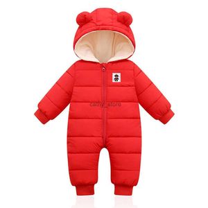 Strampler Kind Overalls Für Baby Jungen Mädchen Neugeborenen Warme Bodys Winter Nette Ohr Strampler Mode Hoodies Kinder Kleidung Weihnachten OutfitL231114