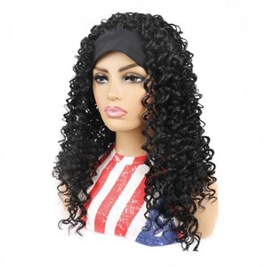 yielding Hair band black long curly hair head cover small curly hair band wig deep curly chemical fiber head cover