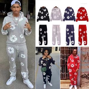Tasarımcılar Erkek Hoodies Hazır Gözyaşları Hooded Sweatshirts Erkek Kadın Yüksek Kaliteli Pamuk Köpük Baskı Aynı Renk Pantolon Giysileri