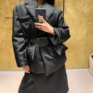 Socialite Women's Down Coat & Parkaswinter Dn Cotton Short Waist Belt Suit Collar Bread Et Thickened Warm and Foreign Style Army Fur Parka