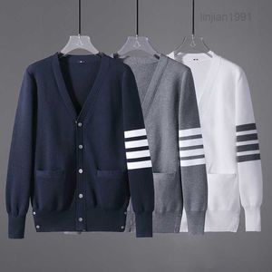 New Autumn TB JL Fashion Brand Sweater Fashion Casual Couple Jacquard Four Bar Coat Knitted Cardigan