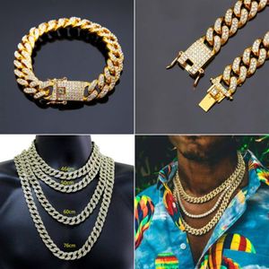 Projektant biżuterii męskiej 14K złota Miami Cuban Link Łańcuch krawężnika 14 mm dla męskiego naszyjnika damskie Prawdziwy wytrzymały anty-tarish plated274m