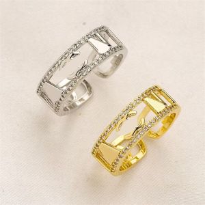 Plating gold silver ring engagement rings for women ladies eternity fine jewelry bague crystal hollowing out men ring Valentines day accessories zb100