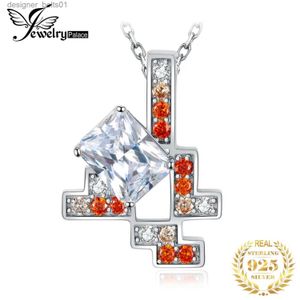 Kolye Kolyeleri JewelrypalacAce Yeni Varış Geometrik 5ct Taş 925 Kadın Kız Tren Mücevher Yok için Gümüş Kolye Kolye