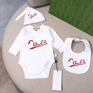 Designers baby lyx rompers designer nyfödda spädbarn bodysuit barn onesies jumpsuits pojke flicka tre-stycken 100% bomull romper essskids cxd2312151