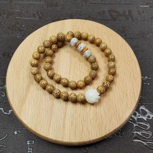 Strand Natural Star Moon Bodhi Transfer Handstring Double Circle Buddha Beads Chicken Oil Yellow Old