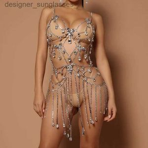 Other Fashion Accessories Butterfly Tassel Rhinestone Bo Chains Harness Chain Long Top Chest Vest Dress Festival Jewelry Accessorie Rave Festival OutiftL231215