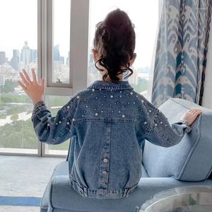 Jacken Kinder Denim Für Teenager Mädchen Frühling Herbst Mode Outwear Kinder Kleidung Baumwolle Jacke Mit Perle Teenager