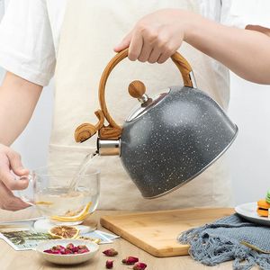 Water Bottles Stainless Steel Whistle Kettle Creative Starry Sky 2.5L Water Kettle Gas Induction Cooker Cookware Water Bottle Drop 231214