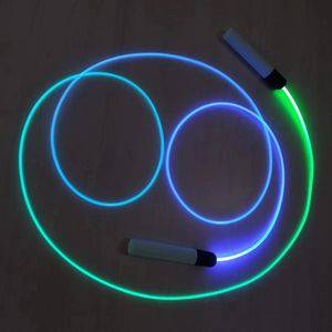 Pular cordas 7 cores em um LED brilhante arco-íris pular corda para crianças e adultos iluminar exercício luminoso ajustável pular 231214
