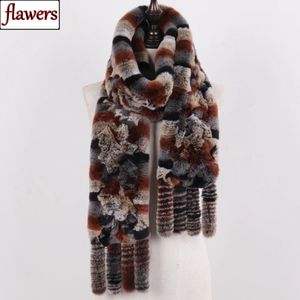 Scarves Arrival Russian Women Real Rex Rabbit Fur Scarves Ladies Winter Natural Rex Rabbit Fur Scarves Knit Tassel Real Fur Shawls 231214