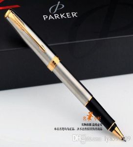 Parker Rollerball Pen Silver Golden Clip Pennor Högkvalitativa Office Writing Stationery Supplies Promotion Roller Ball Pen Good6511337