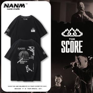 The Score European and American Independent Pop Band T-Shirt für Männer und Frauen, Sommer-Rock-High-Street-Mode aus reiner Baumwolle, bequeme Kurzarmmode