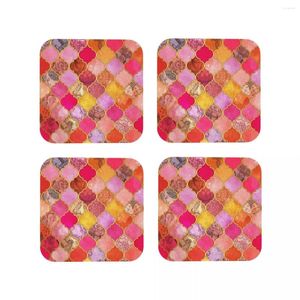 Tapetes de mesa rosa ouro tangerina taupe decorativo azulejo marroquino porta-copos café placemat talheres acessórios de decoração almofadas