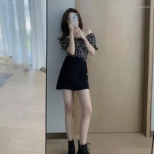 Sukienki robocze czarny garnitur Kobiet 2023 Summer Smukły A-Line JK krótki top JK