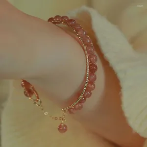 Ожерелья с подвесками, нежный браслет с кристаллами клубники, цепочка, подарок на день рождения для подруги, украшение для рук