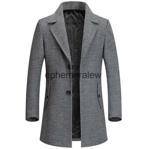 Мужские полушерстяные мужские 2021, осенний новый стиль, пальто с отложным воротником, мужской облегающий плащ, куртка больших размеров, S-5XL, ветровка высокого качества, ephemeralew