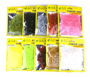 Iscas de iscas de pesca esportes ao ar livre hengjia arrastões mole artificiais 50 peças Uma bolsa para o Japão tackle tackle grub worm spiral cauda f6263264