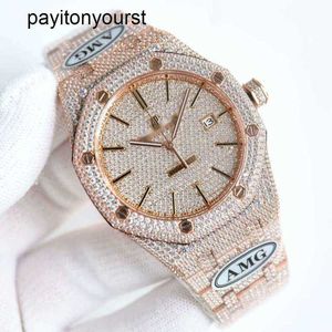 Audemar Pigue Watch AP Elmas İzler Pahalı Full Diamond Erkekler AP Menwatch Otomatik Kol saati 3GR2 Yüksek Kaliteli Mekanik Hareket Piglet Uhr Aşağı Montr