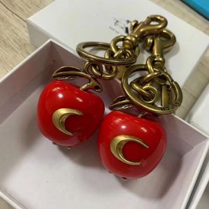 Cherry colored keychain C keychain Fruit red apple Wr parts pendant Fashio letter keychain Gift for Fruit Girl