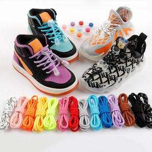 Sko delar Tillbehör Inget slips Shoelace Elastic Round Lock Laces Childrens Sneakers Shoelaces Without Ties Kids Adult For Shoes Shoestrings 231215