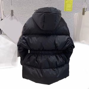 デザイナー高品質の屋外冬のフード付き女性の三角形下ジャケットエラスティックウエストダウンジャケット