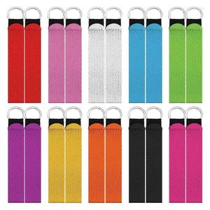 Chaveiros 20 peças Neoprene Wristlet Keychain Lanyard Hand Wrist Strap Colorido para Mulheres Menina