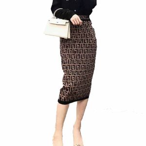Women's short skirt fashion casual sexy style high waist slim high quality knitted skirt slimming stretch wrap buttocks